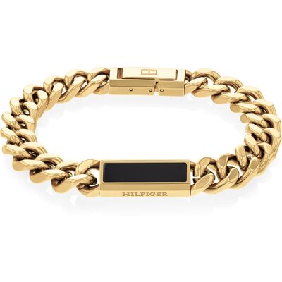 Tommy Hilfiger Brățară atemporală placată cu aur cu onix 2790539 Tommy Hilfiger Brățară atemporală placată cu aur cu onix 2790539