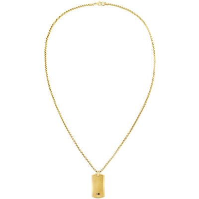 Tommy Hilfiger Colier placat cu aur pentru bărbați cu insignă militară Jameson 2790628 Tommy Hilfiger Colier placat cu aur pentru bărbați cu insignă militară Jameson 2790628