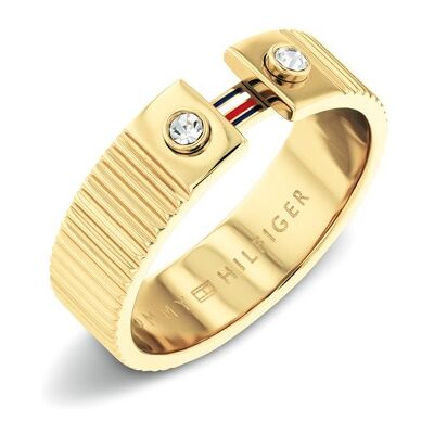 Tommy Hilfiger Inel placat cu aur cu cristale Stripes 2781052 54 mm Tommy Hilfiger Inel placat cu aur cu cristale Stripes 2781052 54 mm