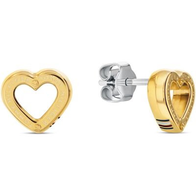 Tommy Hilfiger Cercei placați cu aur in formă de inimă Toggle Heart 2780972 Tommy Hilfiger Cercei placați cu aur in formă de inimă Toggle Heart 2780972