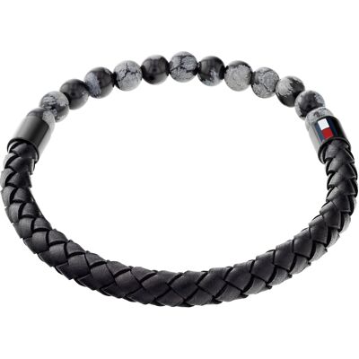 Tommy Hilfiger Brățară originală din piele cu obsidian 2790473 Tommy Hilfiger Brățară originală din piele cu obsidian 2790473