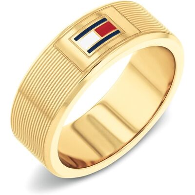 Tommy Hilfiger Inel stilat din oțel placat cu aur H-Link 2790686 64 mm Tommy Hilfiger Inel stilat din oțel placat cu aur H-Link 2790686 64 mm