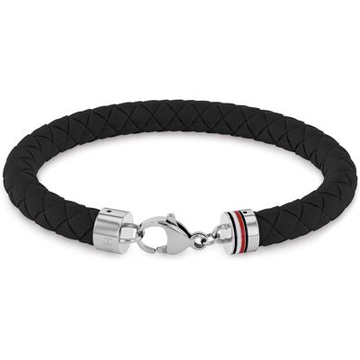 Tommy Hilfiger Brățară neagră stilată din silicon pentru bărbați 2790553 Tommy Hilfiger Brățară neagră stilată din silicon pentru bărbați 2790553