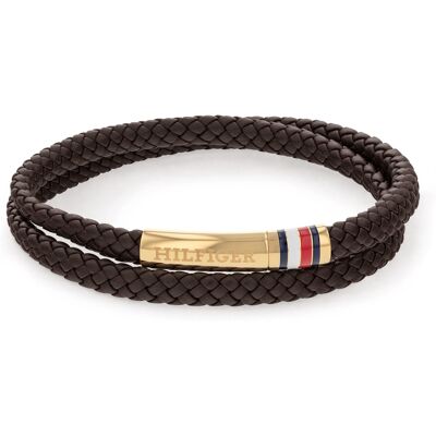 Tommy Hilfiger Brățară din piele maro cu fixare din oțel 2790551 Tommy Hilfiger Brățară din piele maro cu fixare din oțel 2790551