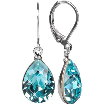 Levien Cercei eleganți cu cristale Pear Light Turquois Levien Cercei eleganți cu cristale Pear Light Turquois