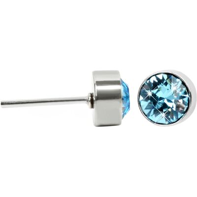 Levien Cercei fini din oțel tip știft chaton Aquamarine Levien Cercei fini din oțel tip știft chaton Aquamarine