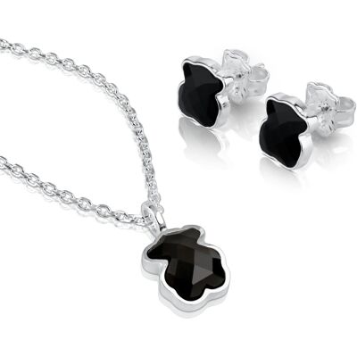 Tous Set de bijuterii din argint Ursuleț cu onix 1001312500 (colier, cercei) Tous Set de bijuterii din argint Ursuleț cu onix 1001312500 (colier, cercei)