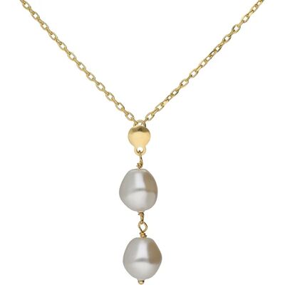 Victoria Cruz Colier elegant, placat cu aur, cu perle sintetice Sera A5562-00DG Victoria Cruz Colier elegant, placat cu aur, cu perle sintetice Sera A5562-00DG