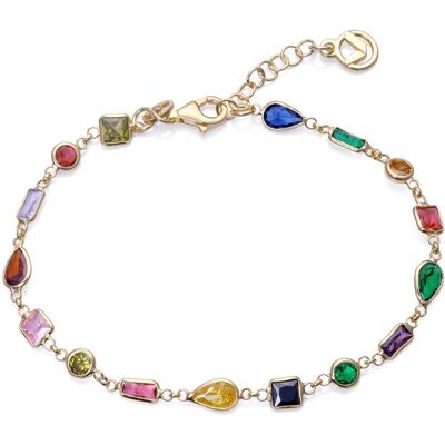 Viceroy Brățară jucăușă placată cu aur cu zirconi colorați Elegant 1342P100-39 Viceroy Brățară jucăușă placată cu aur cu zirconi colorați Elegant 1342P100-39