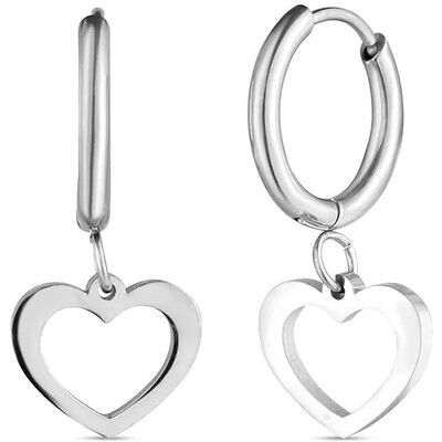 Vuch Cercei rotunzi inimă din oțel Glimmer Silver Vuch Cercei rotunzi inimă din oțel Glimmer Silver