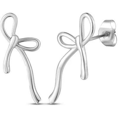 Vuch Cercei moderni din oțel Fundițe Stellara Silver Vuch Cercei moderni din oțel Fundițe Stellara Silver