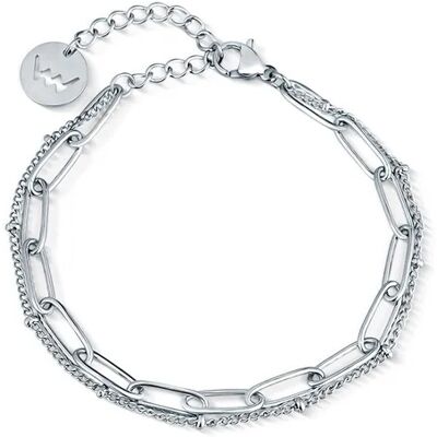 Vuch Brățară dublă din oțel la modă Vovia Silver Vuch Brățară dublă din oțel la modă Vovia Silver