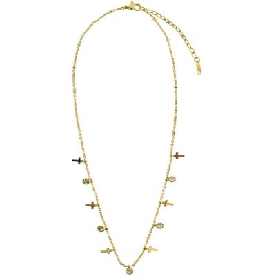 Victoria Walls Colier placat cu aur, cu cruciulițe și cristale VWN260705G Victoria Walls Colier placat cu aur, cu cruciulițe și cristale VWN260705G