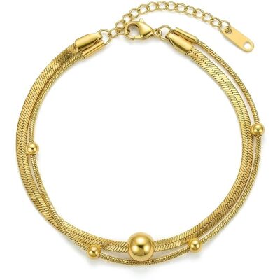 Victoria Walls Brățară dublă placată cu aur Norevia Gold VWB260718G Victoria Walls Brățară dublă placată cu aur Norevia Gold VWB260718G