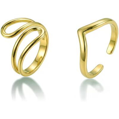 Victoria Walls Set elegant de inele placate cu aur VWS260867G (2 inele) Victoria Walls Set elegant de inele placate cu aur VWS260867G (2 inele)