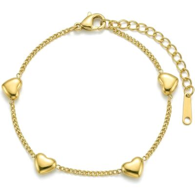 Victoria Walls Brățară placată cu aur cu inimioare Vaelisse Gold VWB260689G Victoria Walls Brățară placată cu aur cu inimioare Vaelisse Gold VWB260689G