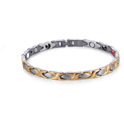 Euro Trade Plus Brățară magnetică multifuncțională lățime 6 mm - argint cu aur Euro Trade Plus Brățară magnetică multifuncțională lățime 6 mm - argint cu aur