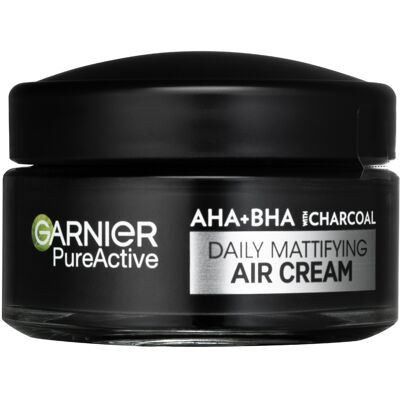 Garnier Cremă facială matifiantă AHA + BHA Charcoal Pure Active (Daily Mattifying Air Cream) 50 ml Garnier Cremă facială matifiantă AHA + BHA Charcoal Pure Active (Daily Mattifying Air Cream) 50 ml