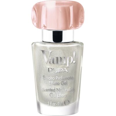 PUPA Milano Lac de unghii VAMP! (Scented Nail Polish Gel Effect) 9 ml 125 White Snow PUPA Milano Lac de unghii VAMP! (Scented Nail Polish Gel Effect) 9 ml 125 White Snow