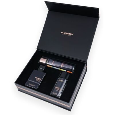 Al Haramain Amber Oud Private Edition - EDP 75 ml + EDP 30 ml + spray de corp 250 ml Al Haramain Amber Oud Private Edition - EDP 75 ml + EDP 30 ml + spray de corp 250 ml