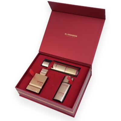 Al Haramain Amber Oud Ruby Edition - EDP 75 ml + EDP 30 ml + voal de corp 250 ml Al Haramain Amber Oud Ruby Edition - EDP 75 ml + EDP 30 ml + voal de corp 250 ml