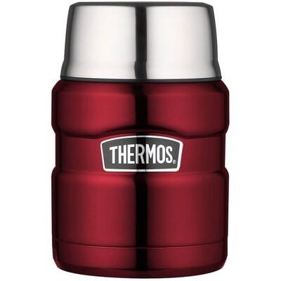 Thermos Termos Style pentru alimente cu lingură pliantă și cupă - roșu 470 ml Thermos Termos Style pentru alimente cu lingură pliantă și cupă - roșu 470 ml