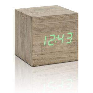 Gingko Ceas deșteptător cu LED Gingko Cube Click Clock, maro - verde maro
