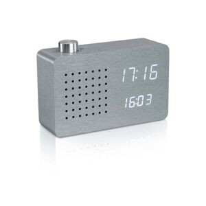 Gingko Ceas cu LED și radio Gingko Click Clock, gri-alb gri