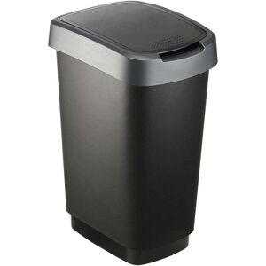 Rotho Coș de gunoi din plastic reciclat, argintiu-negru 25 l Twist - Rotho negru