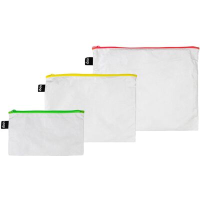 Loqi Neon Zip Pockets - Borsete unisex durabile din Tyvek rezistente la apă Loqi Neon Zip Pockets - Borsete unisex durabile din Tyvek rezistente la apă