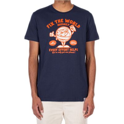 IrieDaily Fix The World Bărbați - Tricouri IrieDaily - Albastru - 112D443-350-L - Size: L Albastru L male IrieDaily Fix The World Bărbați - Tricouri IrieDaily - Albastru - 112D443-350-L - Size: L Albastru L male