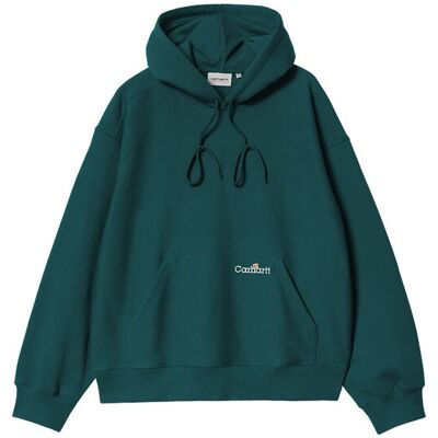 Carhartt WIP Hooded Label Script Sweat Malachite Bărbați - Hanorace și bluze cu glugă Carhartt WIP - Albastru - I034430_2M1_XX-M - Size: M Albastru M male Carhartt WIP Hooded Label Script Sweat Malachite Bărbați - Hanorace și bluze cu glugă Carhartt WIP - Albastru - I034430_2M1_XX-M - Size: M Albastru M male