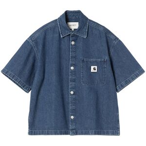 Carhartt WIP W' S/S Lovilia Shirt Blue Femei - Hanorace și bluze cu glugă Carhartt WIP - Albastru - I034558_01_06-M - Size: M Albastru M female Carhartt WIP W' S/S Lovilia Shirt Blue Femei - Hanorace și bluze cu glugă Carhartt WIP - Albastru - I034558_01_06-M - Size: M Albastru M female