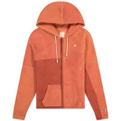 Champion Patchwork Velour Fleece ZIP-UP Hoodie Orange Femei - Hanorace și bluze cu glugă Champion - Portocaliu - 113506-F20-RS045-L - Size: L Portocaliu L female Champion Patchwork Velour Fleece ZIP-UP Hoodie Orange Femei - Hanorace și bluze cu glugă Champion - Portocaliu - 113506-F20-RS045-L - Size: L Portocaliu L female
