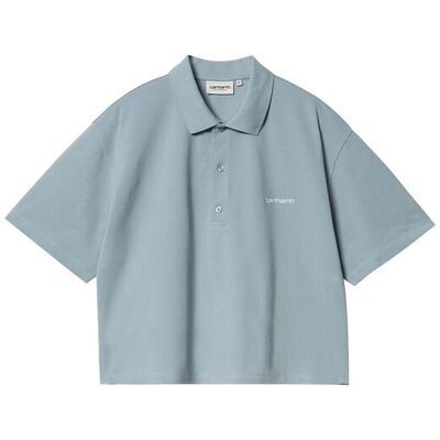 Carhartt WIP W' S/S Carhartt Script Polo TS Femei - Tricouri Carhartt WIP - Albastru - I034553_0F4_XX-M - Size: M Albastru M female Carhartt WIP W' S/S Carhartt Script Polo TS Femei - Tricouri Carhartt WIP - Albastru - I034553_0F4_XX-M - Size: M Albastru M female