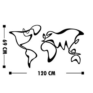 Tanelorn Decoratiune de perete, World Map 15, Tanelorn, 120x69 cm, metal