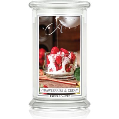 Kringle Candle Classic Strawberries & Cream lumânare parfumată 623 g Kringle Candle Classic Strawberries & Cream lumânare parfumată 623 g
