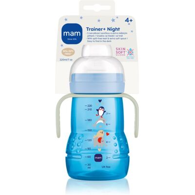 MAM Trainer Night biberon Blue 4m+ 220 ml MAM Trainer Night biberon Blue 4m+ 220 ml