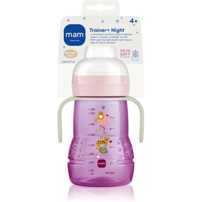 MAM Trainer Night biberon Violet 4m+ 220 ml MAM Trainer Night biberon Violet 4m+ 220 ml