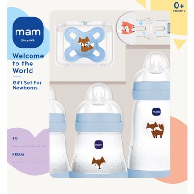 MAM Welcome to the World 0m+ set cadou pentru bebeluși Blue 1 buc MAM Welcome to the World 0m+ set cadou pentru bebeluși Blue 1 buc