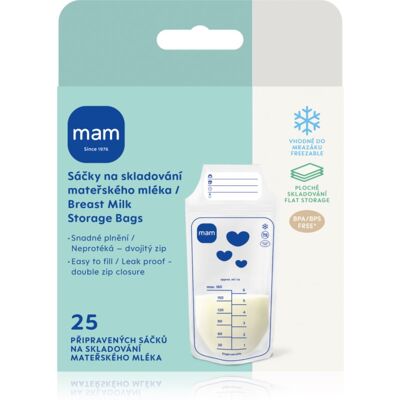 MAM Breast Milk Storage Bags săculeți pentru păstrarea laptelui matern 25 buc MAM Breast Milk Storage Bags săculeți pentru păstrarea laptelui matern 25 buc
