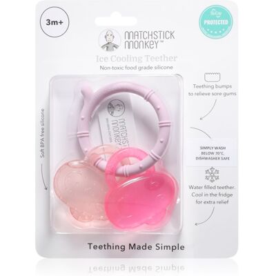 Matchstick Monkey Cooling Teether jucărie pentru dentiție cu efect racoritor Pink/ Dusty Pink 3m+ 1 buc Matchstick Monkey Cooling Teether jucărie pentru dentiție cu efect racoritor Pink/ Dusty Pink 3m+ 1 buc