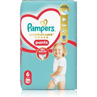 Pampers Premium Care Pants Size 6 scutece de unică folosință tip chiloțel 13-19 kg 46 buc Pampers Premium Care Pants Size 6 scutece de unică folosință tip chiloțel 13-19 kg 46 buc