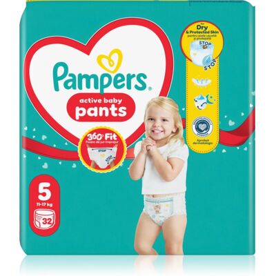 Pampers Active Baby Pants Size 5 scutece de unică folosință tip chiloțel 11-17 kg 32 buc Pampers Active Baby Pants Size 5 scutece de unică folosință tip chiloțel 11-17 kg 32 buc