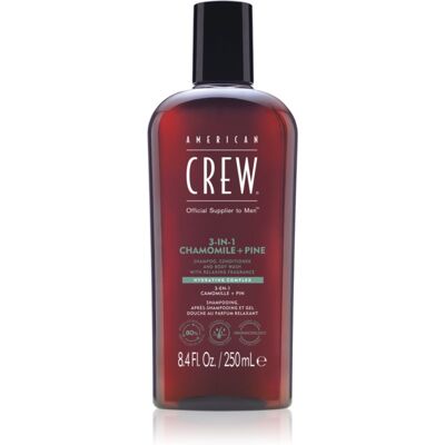 American Crew 3 în 1 Șampon, Balsam și Gel de Duș cu Mușețel & Pin (250ml) American Crew 3 în 1 Șampon, Balsam și Gel de Duș cu Mușețel & Pin (250ml)