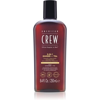 American Crew 3-in-1 Ghimbir + Ceai Șampon, Balsam și Gel de Duș (250ml) American Crew 3-in-1 Ghimbir + Ceai Șampon, Balsam și Gel de Duș (250ml)
