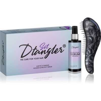Dtangler We Care For Your Hair Set set cadou pentru păr Black Flower 2 buc Dtangler We Care For Your Hair Set set cadou pentru păr Black Flower 2 buc
