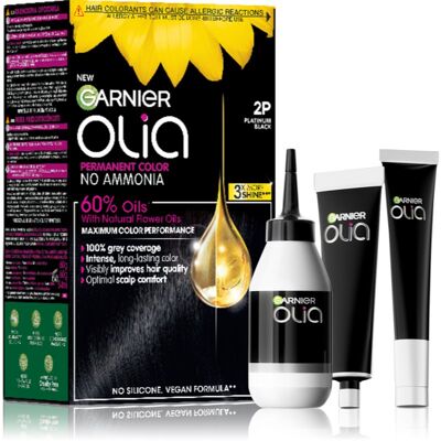 Garnier Olia Big Kit Culoare permanenta pentru par culoare 2P Negru Intens 1 buc Garnier Olia Big Kit Culoare permanenta pentru par culoare 2P Negru Intens 1 buc