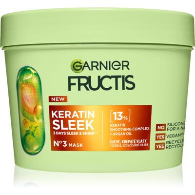 Garnier Fructis Keratin Sleek Masca de par pentru păr uscat și deteriorat 370 ml Garnier Fructis Keratin Sleek Masca de par pentru păr uscat și deteriorat 370 ml