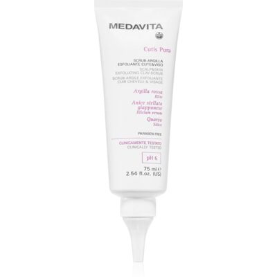 Medavita Cutis Pura Exfoliating Clay-Scrub exfoliant de curățare pentru față și scalp 75 ml Medavita Cutis Pura Exfoliating Clay-Scrub exfoliant de curățare pentru față și scalp 75 ml